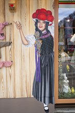 Painting of a woman with traditional clothes, store at the Black Forest, Lake Titisee Neustadt in