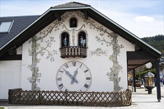 Cuckoo clocks at the Drubba store in the Black Forest, Lake Titisee Neustadt in Germany,