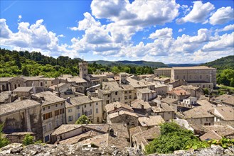 View over the rooftops of the southern French town of Viviers in the Département of Ardèche in the