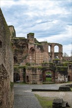 Imperial Baths in the roman city of Trier, ancient ruin Kaiserthermen, Moselle valley, Rhineland