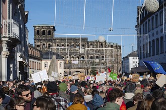 Protest against right wing AFD in Trier, Germany, 28.01.2024, demonstration for human rights, no