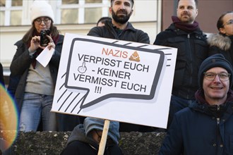 Protest against right wing AFD in Trier, Germany, 28.01.2024, demonstration for human rights, no