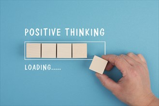 Positive thinking loading, having a goal, be an optimist, self confident, idea in progress