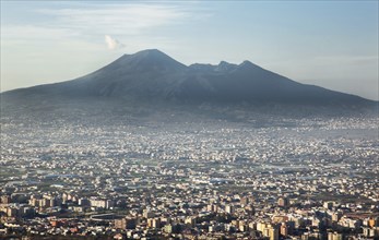 Vesuvius, the volcano of Naples in Italy with the Vesuvian towns
