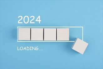 New year 2024 is loading, calendar date, end of the year