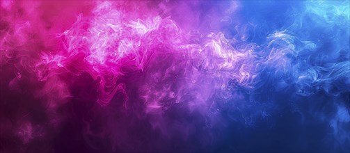 Colorful abstract art with swirling pink and blue smoke-like effects, AI generated