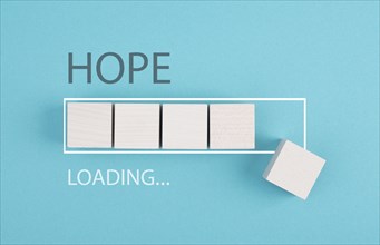 Hope loading, trust and believe concept, having faith in the future, hopeful positive mindset,