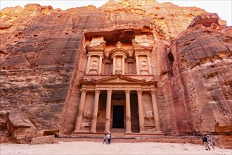 Treasury or Al-Khazneh at sunset, Petra, Jordan, Asia