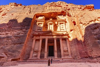 Treasury or Al-Khazneh at sunrise, Petra, Jordan, Asia