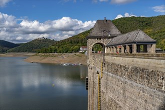 Lake Edersee, near Waldeck, the third largest reservoir in Germany, currently has only just under