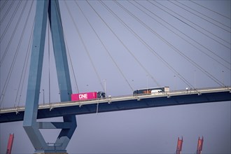 The Köhlbrand Bridge in the port of Hamburg, spans the 325 m wide Köhlbrand, an arm of the