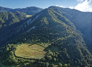 Mountain landscape in the Foreste Casentinesi National Park in the Apennines in Romagna