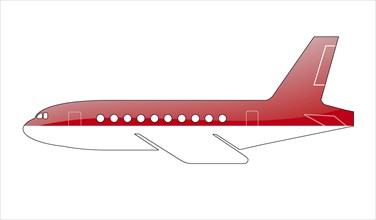 The Monaco flag painted on the silhouette of a aircraft. glossy illustration