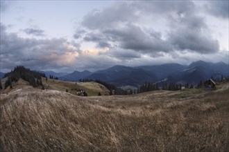 Cloudy weather in Carpathian mountains, Ukraine, Europe