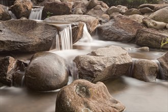 Small waterfall on a mountain creek. Great Smoky Mountain National Park, Tennessee, USA, North