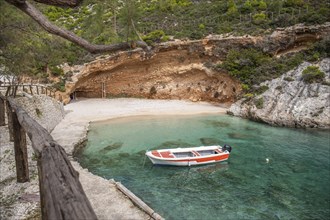 A great typical Greek landscape, the Mediterranean nature of Greece. Landscape shot of a bay with