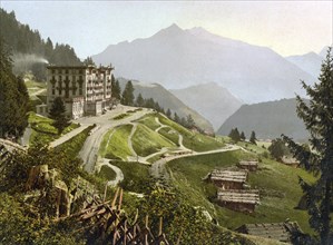 Leysin, Grand Hotel, Canton of Vaud, Switzerland, Historical, digitally restored reproduction from