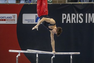 22.06.2024: Olympic qualification in apparatus gymnastics in Rüsselsheim Picture: Timo Eder on high