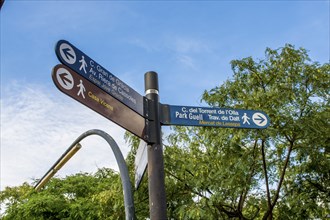 Strassenschild Richtungen, Barcelona, Spanien