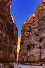 Walking across the Siq, Petra, Jordan, Asia