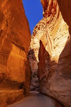 Walking across the Siq, Petra, Jordan, Asia