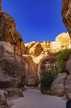 Walking across the Siq, Petra, Jordan, Asia