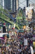 The Rhine Fair in Düsseldorf, in the Rhine meadows in the Oberkassel district, on the Rhine, North