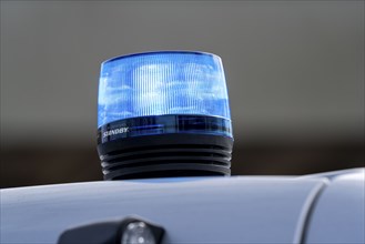 Blue light on a police car, LED blue light