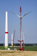 Repowering of a wind farm near Issum, 9 older wind turbines from the manufacturer Enercon (model