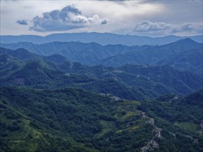 Mountain landscape in the Foreste Casentinesi National Park in the Apennines in Romagna. Gamberini,