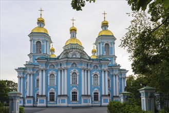 The baroque orthodox cathedral of Saint Nicholas Naval in Saint Petersburg