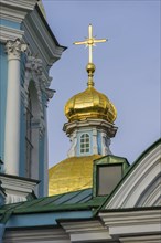 The baroque orthodox cathedral of Saint Nicholas Naval in Saint Petersburg