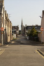 Church of Scotland, Parish Church Invergordon with lots of residential buildings and street in