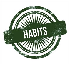 Habits, green grunge stamp