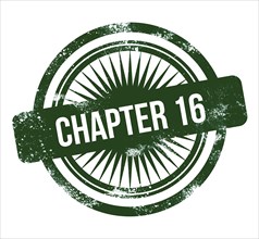 Chapter 16, green grunge stamp