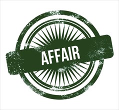 Affair, green grunge stamp