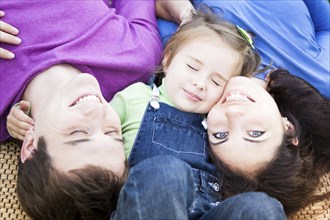 Happy family having fun outdoors