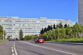 Moscow, Russia, July 30. 2023. View of southern industrial zone in Zelenograd from Ozernaya alley,