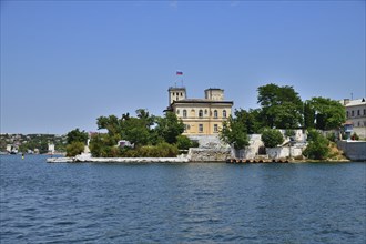 Sevastopol, Crimea, July 3, 2019. The building of Naval Hospital, founded in 1783 and monument to a