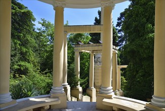 Greek arbor in the arboretum in Sochi, Russia, Europe