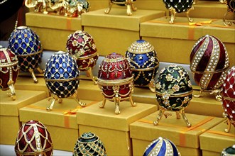 Sale of souvenirs on the Sparrow Hills in Moscow