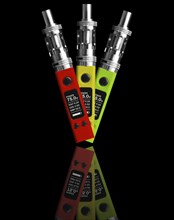 Three electronic cigarettes, isolated on black background