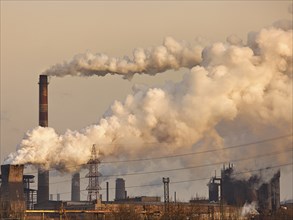 Chemical factory with smoke stack