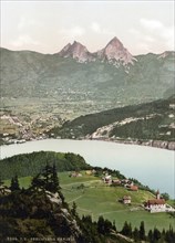 Seelisberg and Kanzeli, Vierwaldstaettersee, Switzerland, Historical, digitally restored