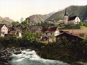 Burglen, Tell's birthplace, Vierwaldstaettersee, Switzerland, Historical, digitally restored