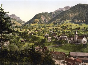 Burglen, Tell's birthplace, Vierwaldstaettersee, Switzerland, Historical, digitally restored