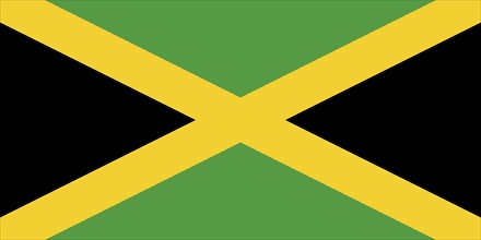 Flag of Jamaica, Vector illustration