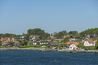 Svendborg, maritime living by the sound, detached houses, forest, Fyn, island of Funen, Denmark,