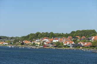 Svendborg, maritime living on the sound, sailing ships, detached houses, forest, Fyn, island of