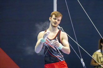 Olympic qualification in apparatus gymnastics in Rüsselsheim Picture: Leonard Prügel after his